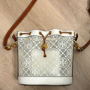 Tory Burch Cream and Tan Shoulder Bag